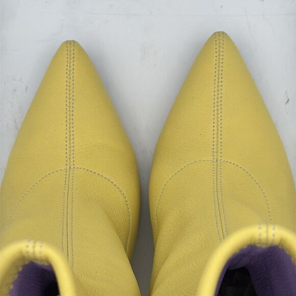 NIB Anine Bing Chloe Leather Ankle Boots Popcorn Yellow Size 37/ US 7 - Picture 8 of 16